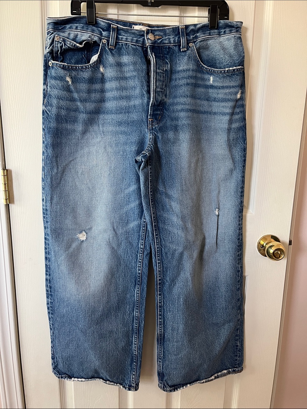 Maxwell Low Slung Distressed Wide Leg Baggy Jean